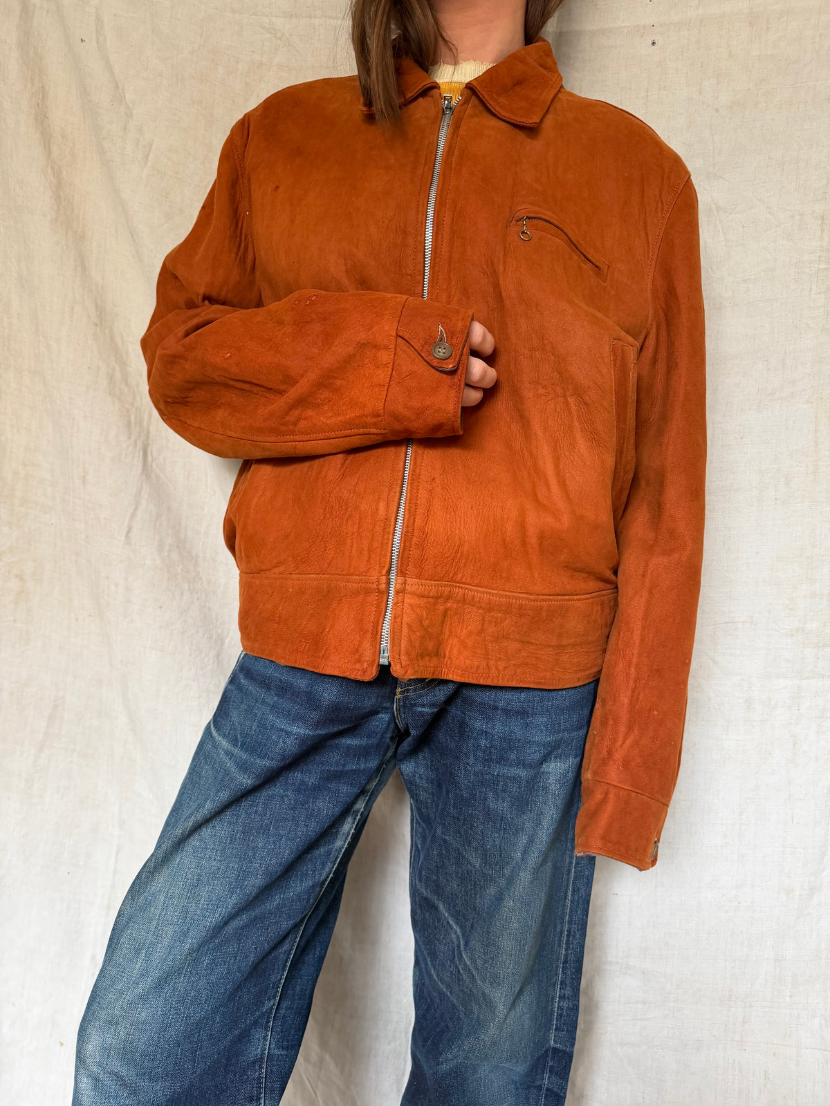 Rusty Orange Suede Jacket