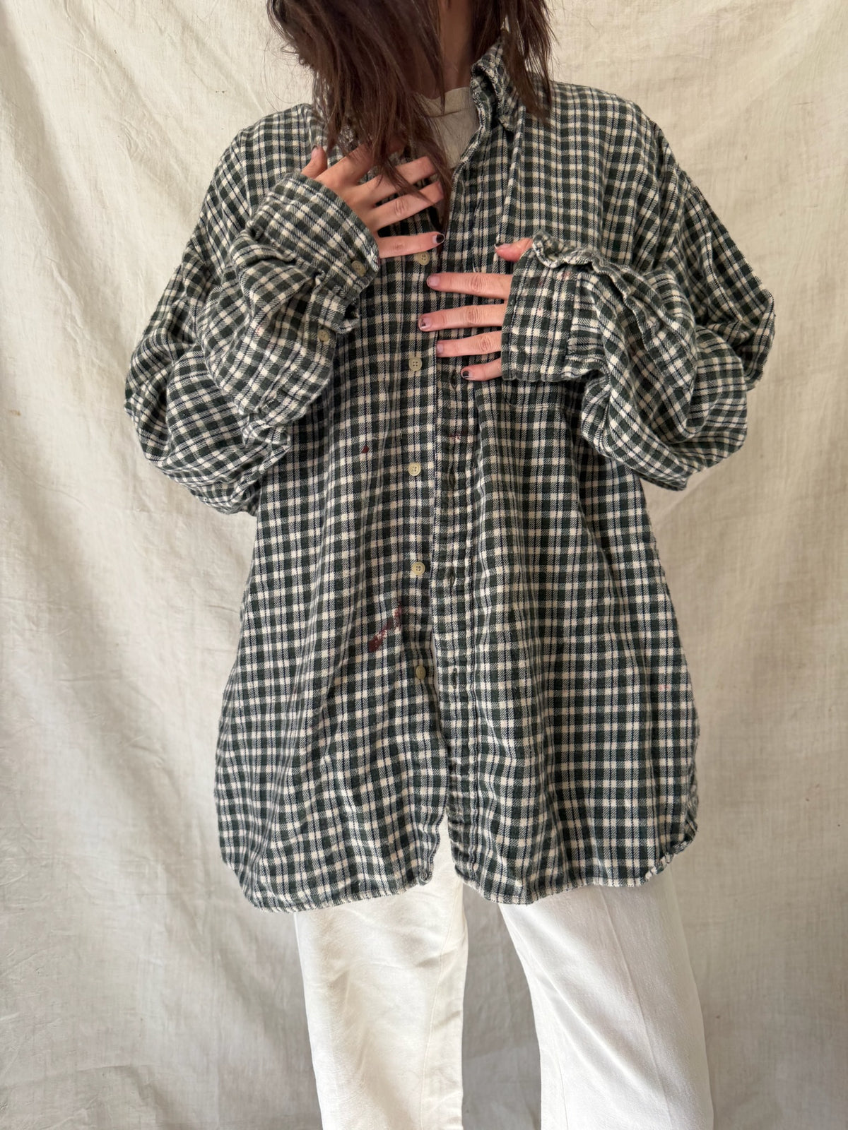 Green + Cream Checker Flannel