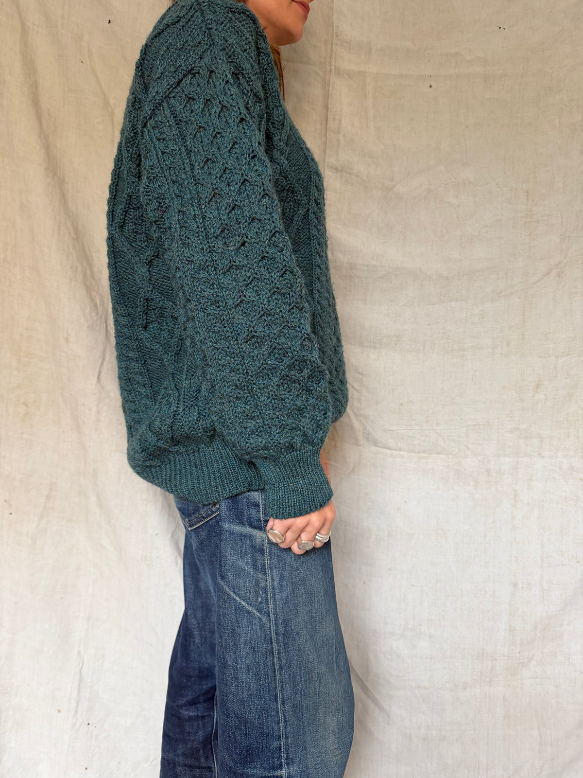 Sea Blue Irish Fisherman Sweater
