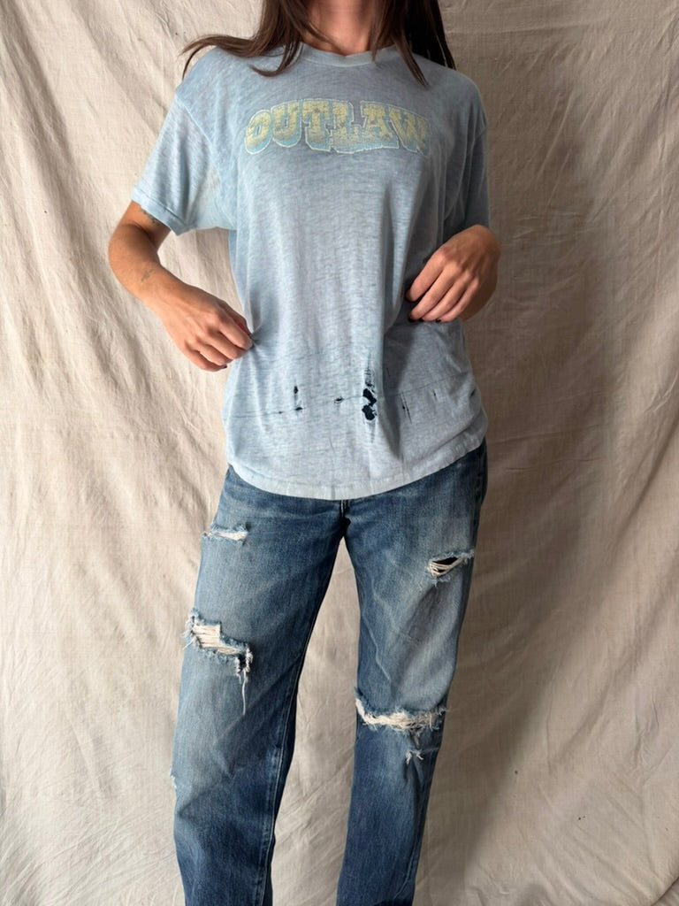 Baby Blue Sheer Outlaws Tee