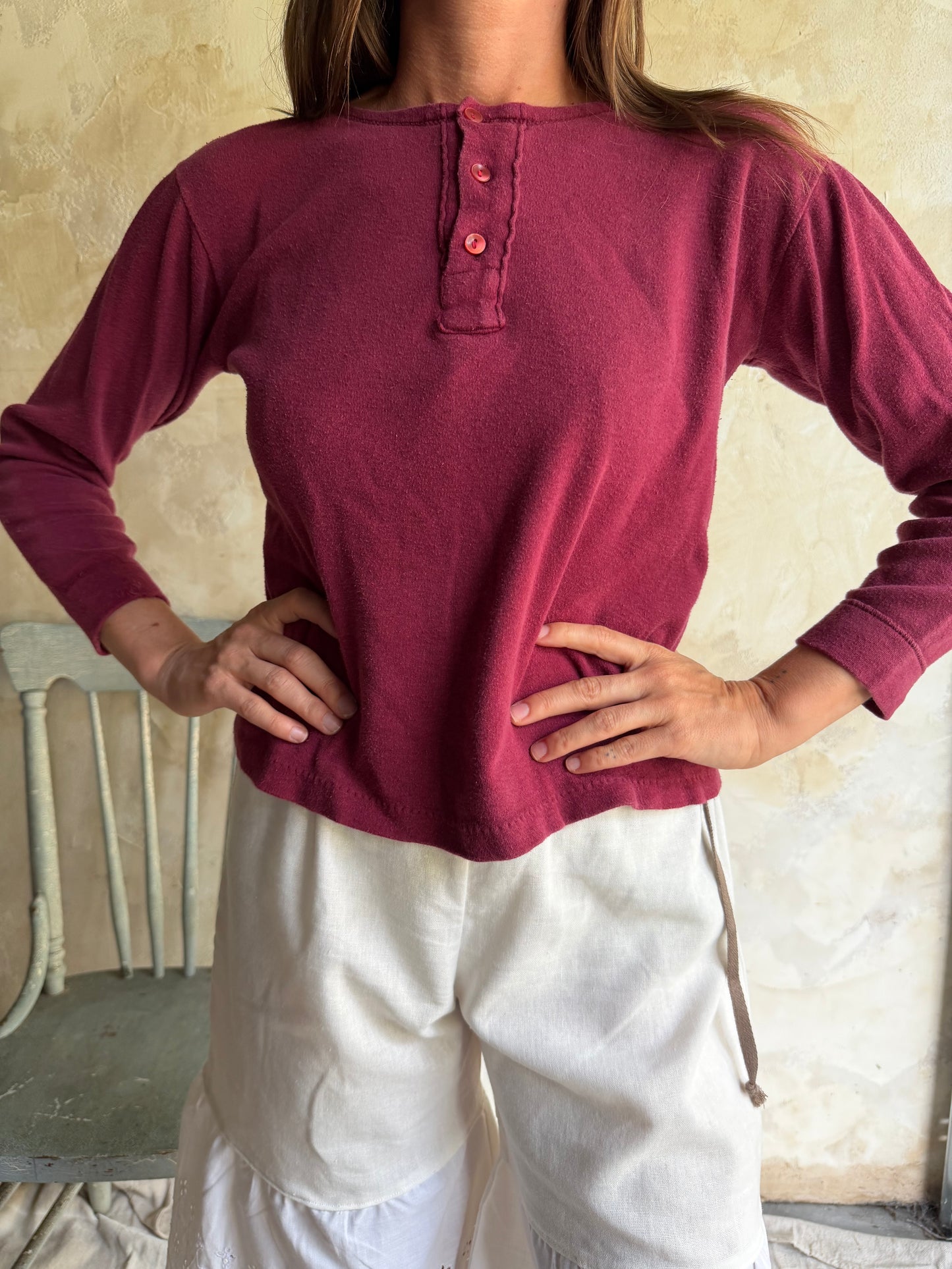Maroon Henley