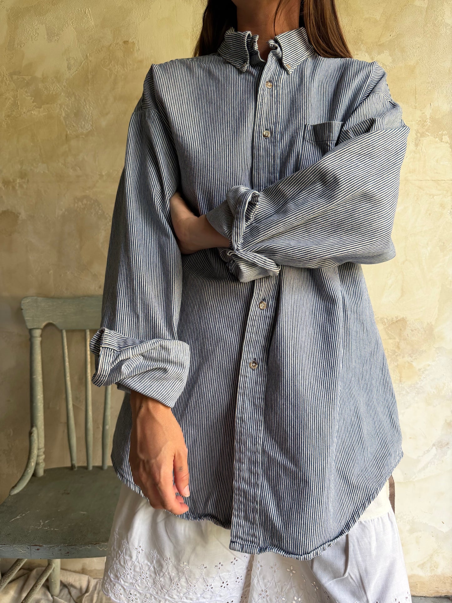 Pinstripe Men’s Button Up