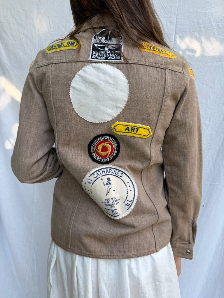 1970s Patched Fawn Shacket
