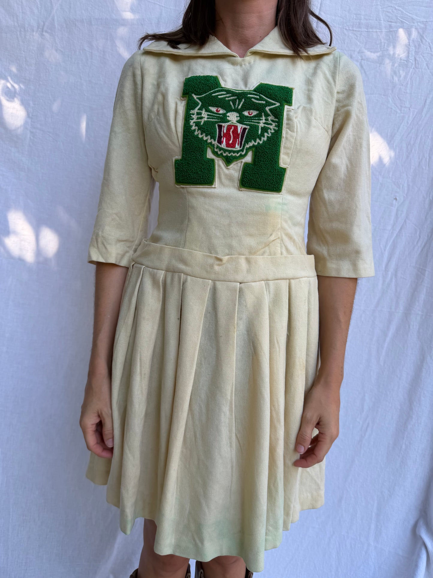 1950s Wool Cheerleading Dress