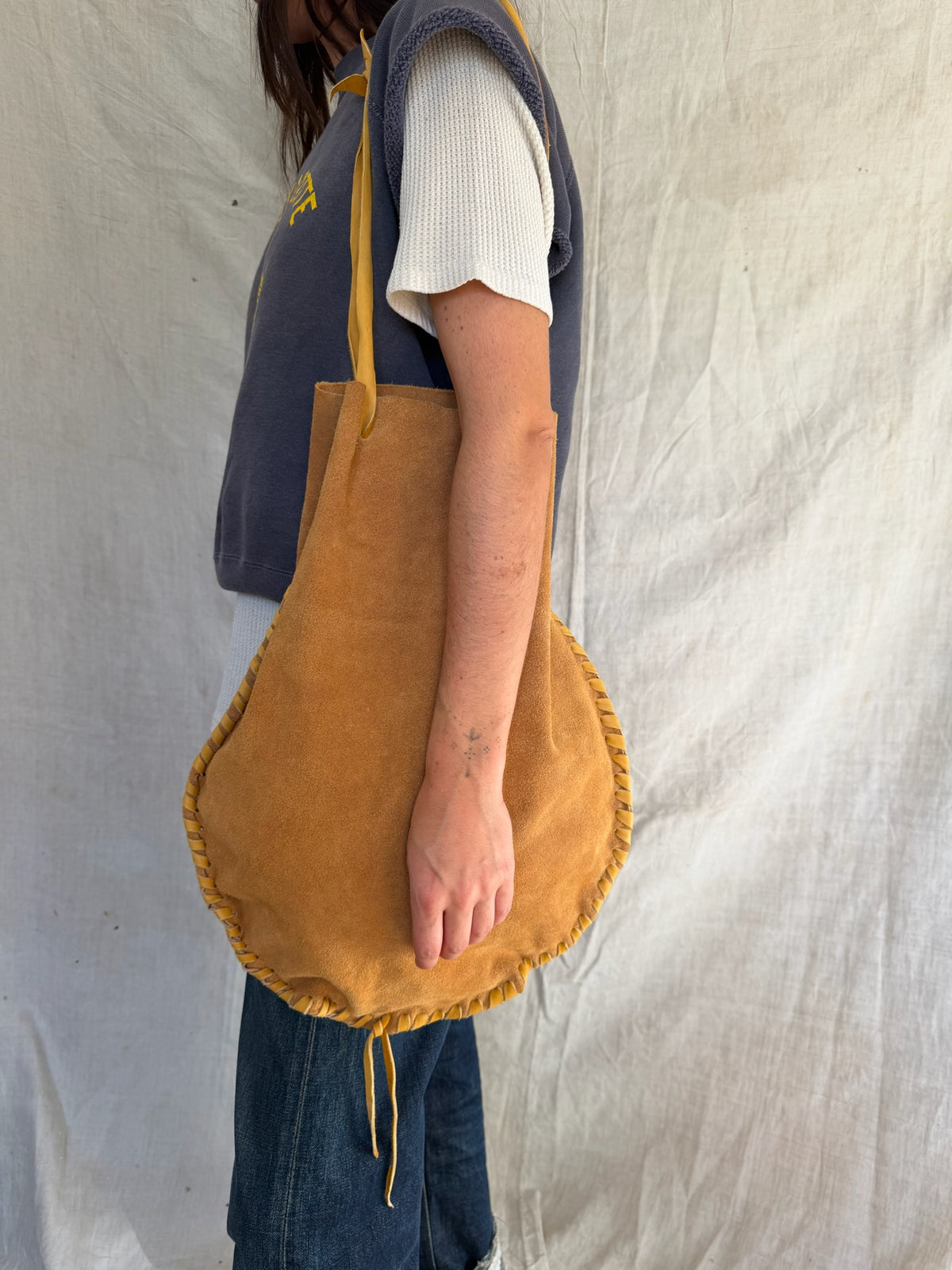 Handmade Suede Tote Bag