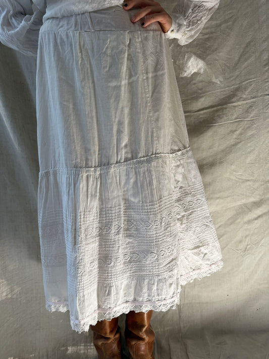 Antique Skirt with Pink Ribbon