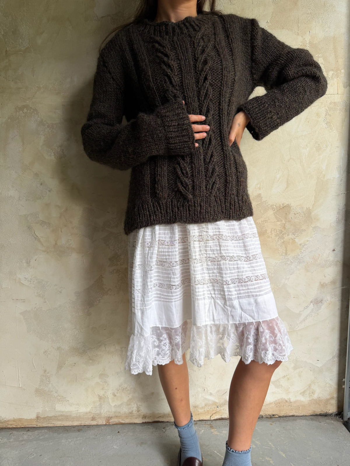 Handmade Brown Wool Sweater