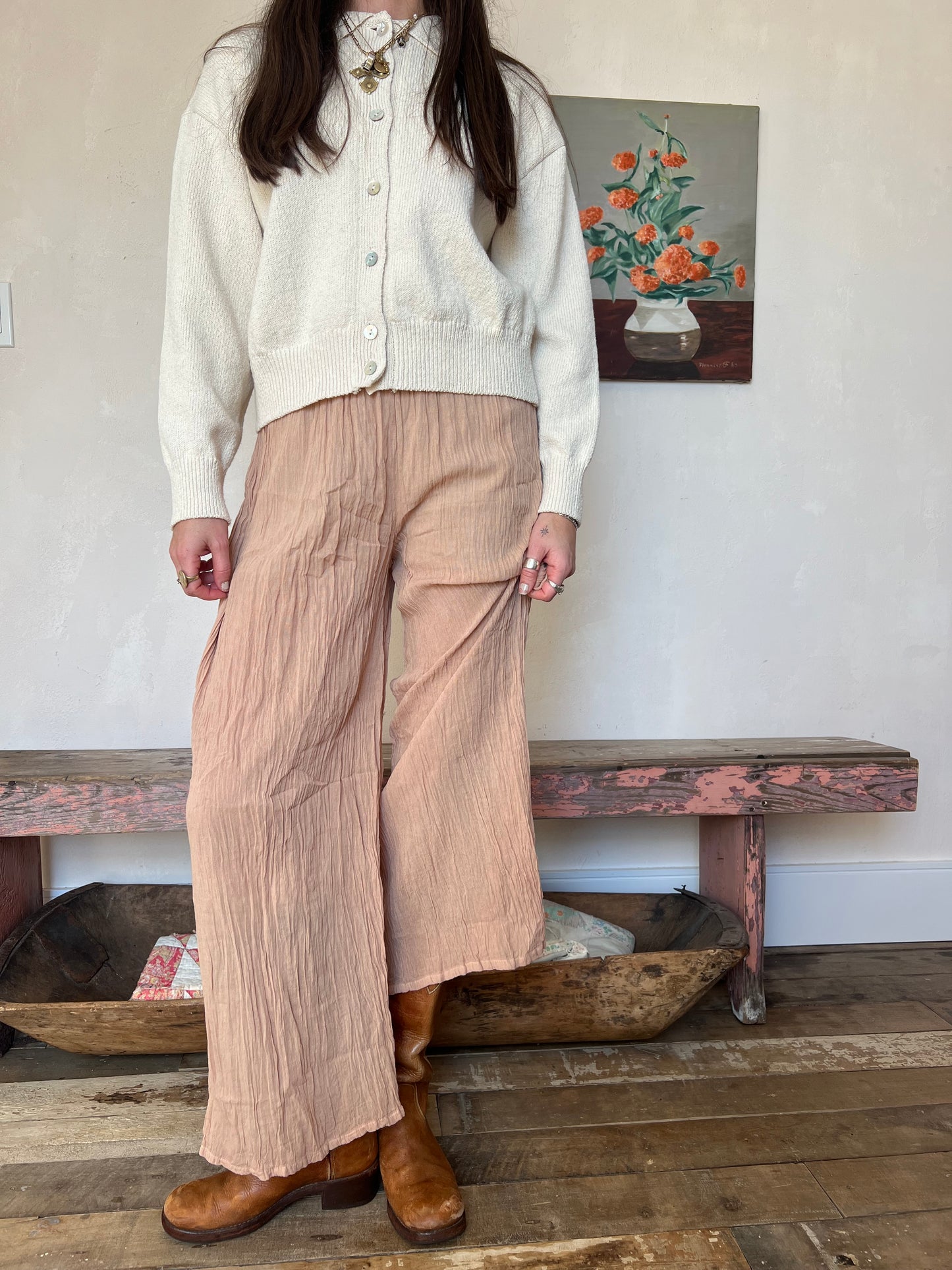 Oaxacan Peach Cotton Pant