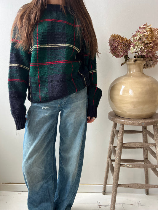 Tartan Patterned Wool Sweater
