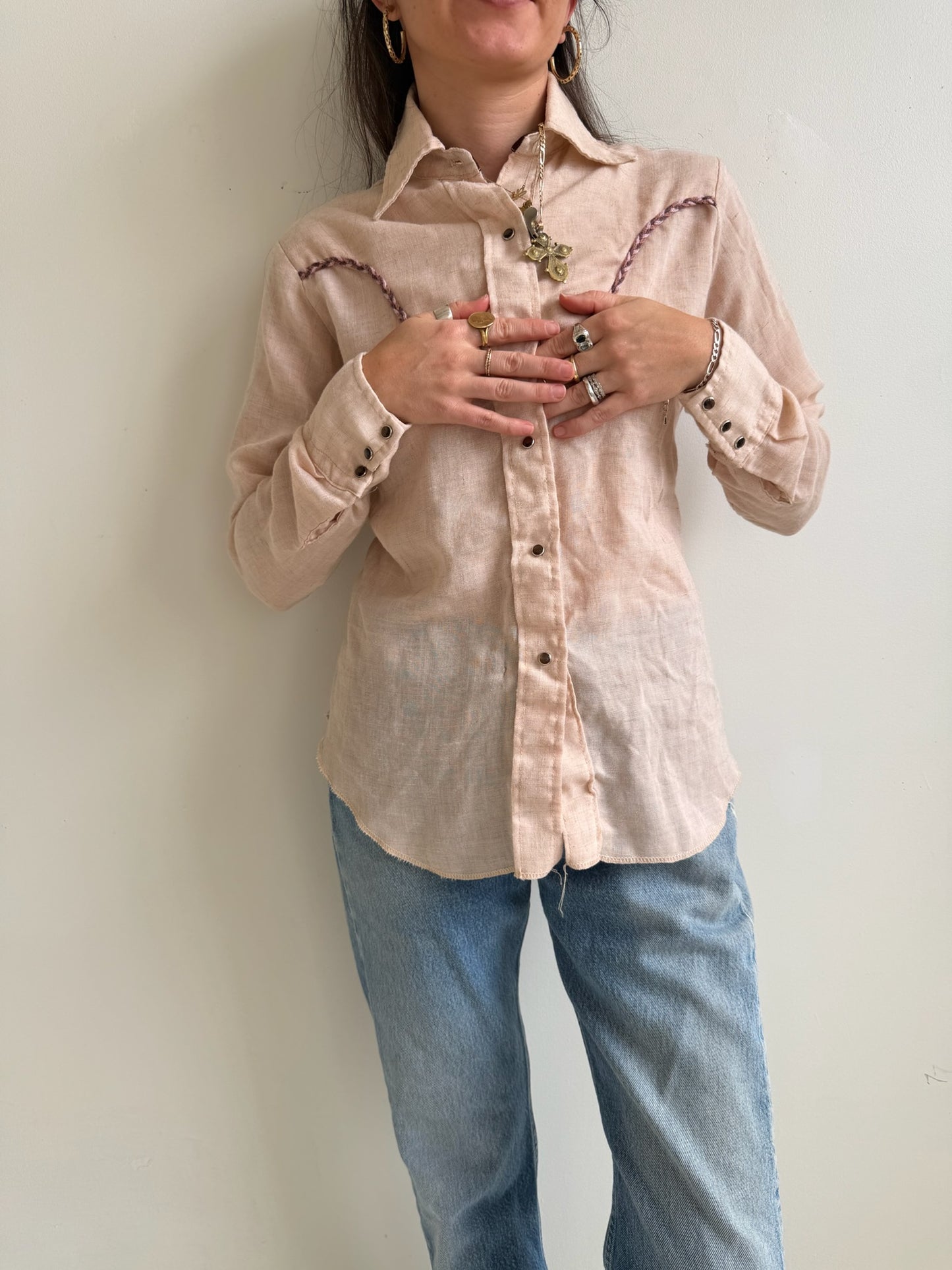 Peachy Western Button Up