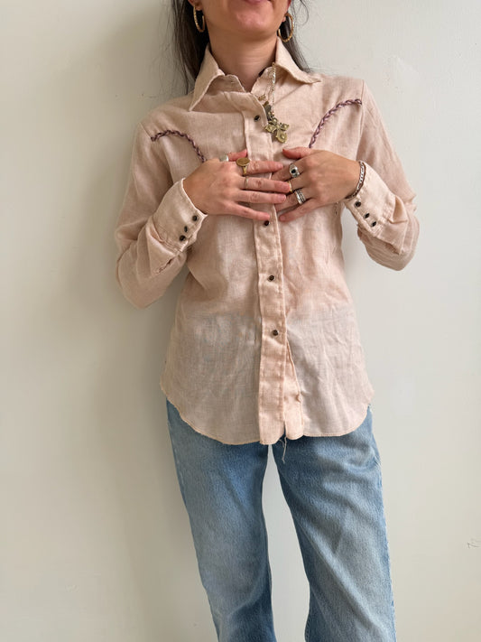 Peachy Western Button Up