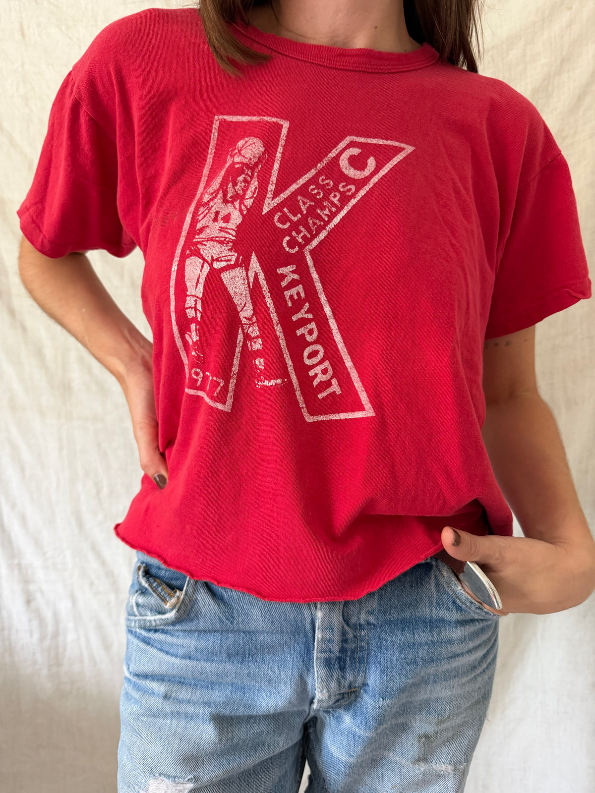 Red Keyport Varsity Tee