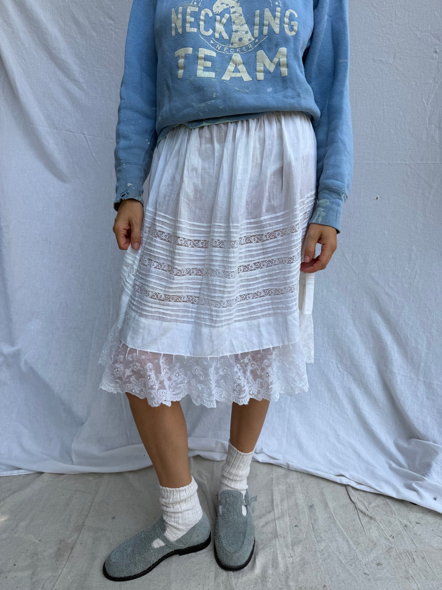 Antique Reworked Christening Gown Skirt 03