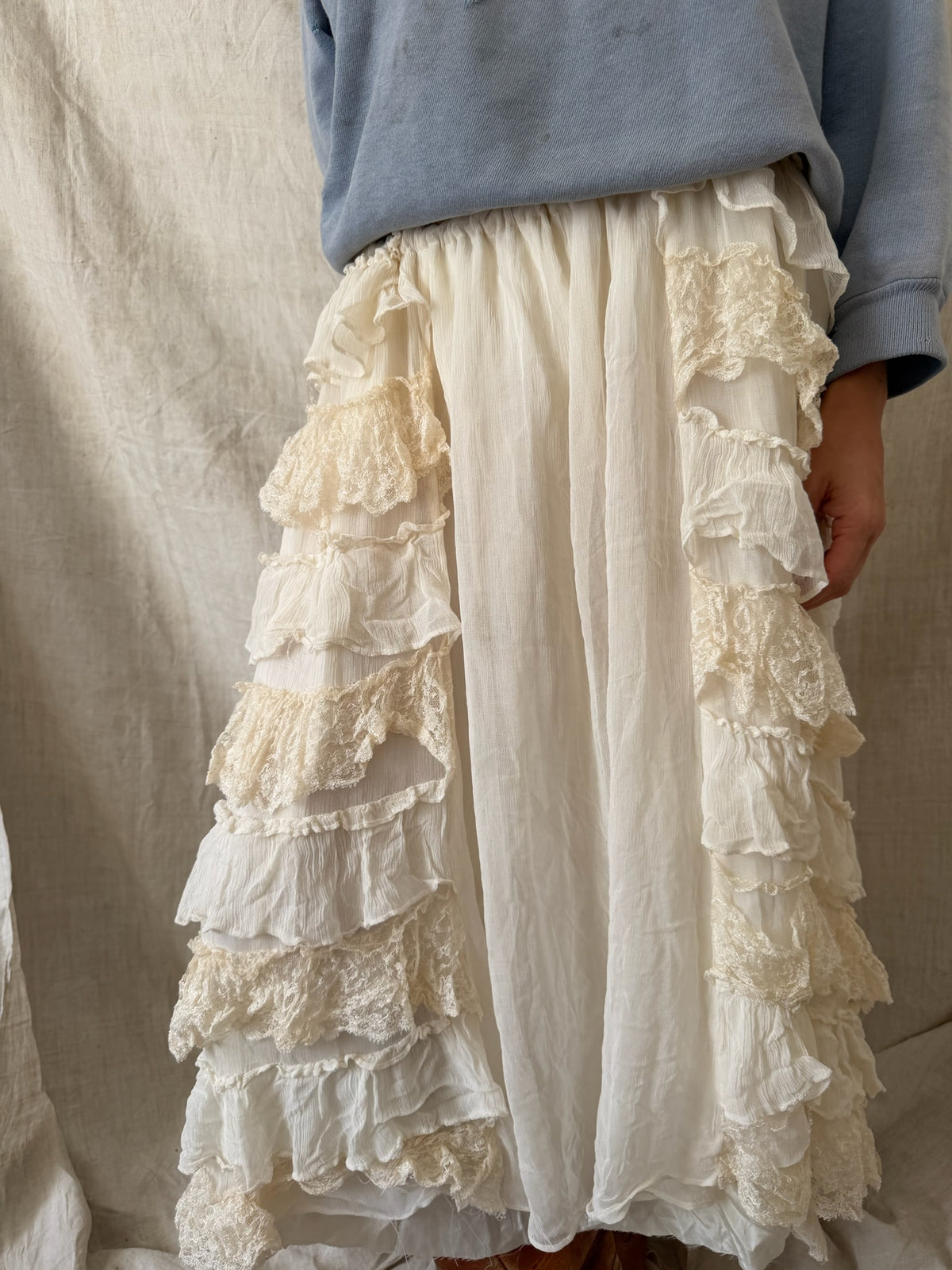 Reworked Lace Ruffle Skirt
