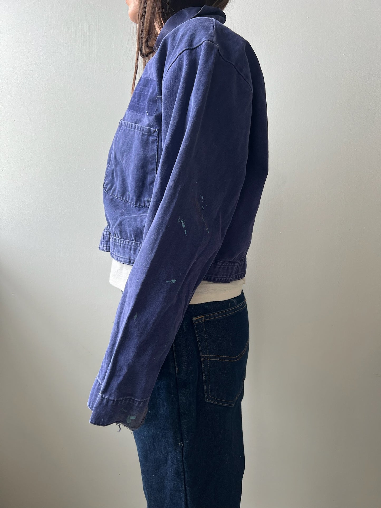Cropped Indigo Blue Coveralls