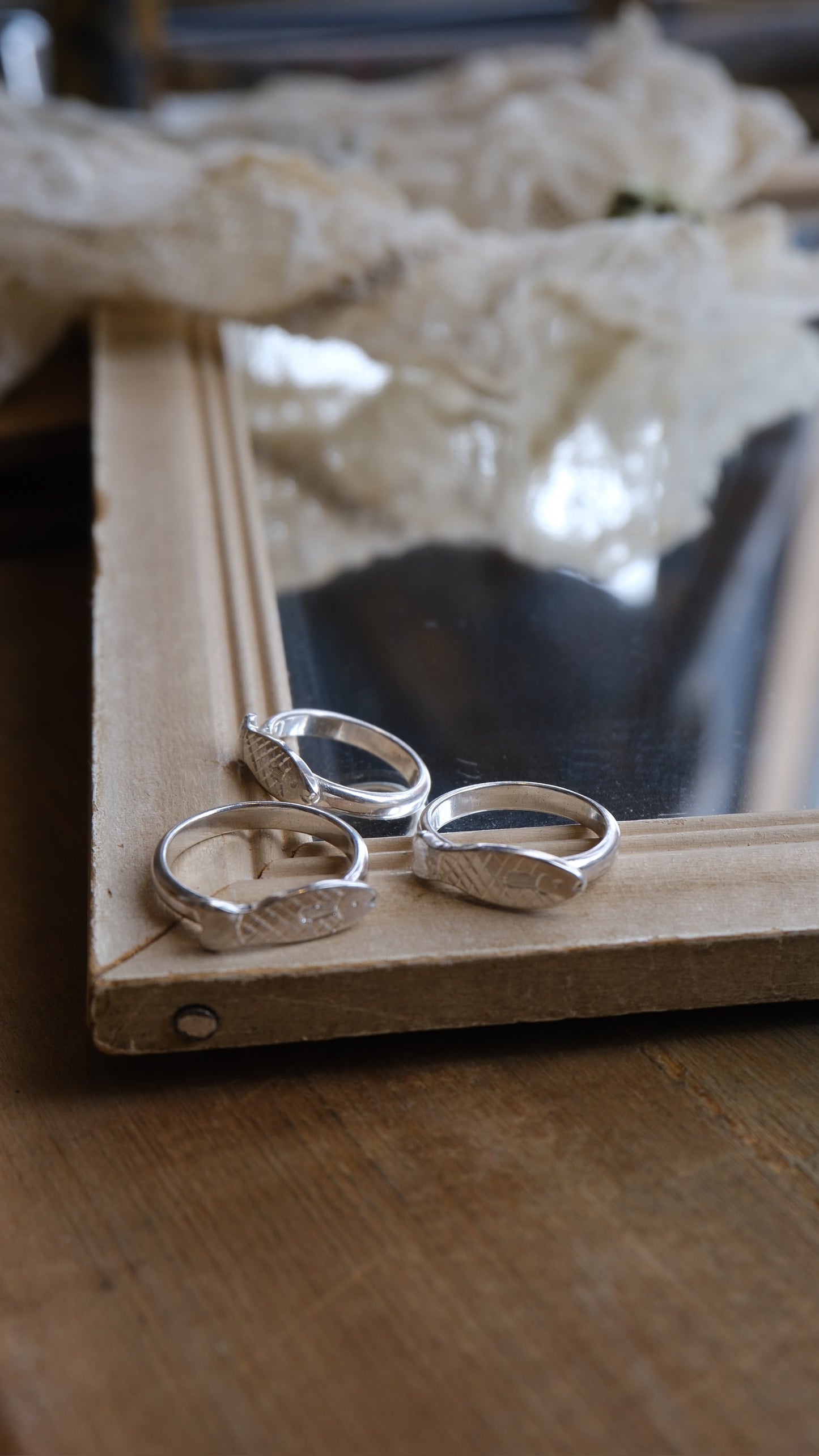 Engraved Minnow Ring by Rosalind Studio