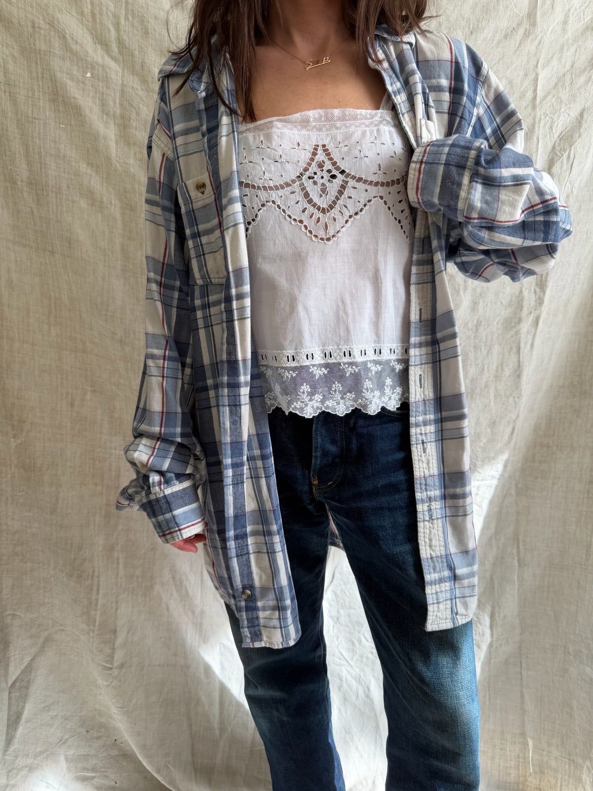 Blue + Red Plaid Shirt