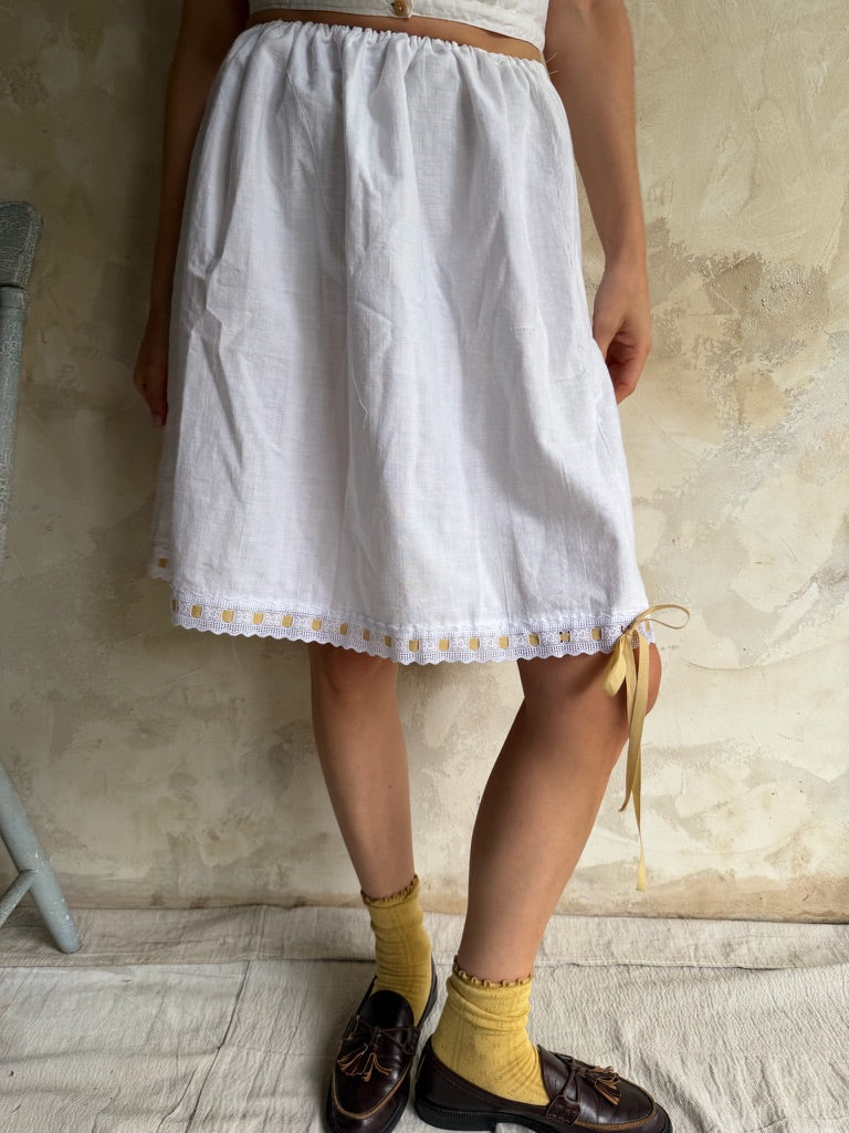 Reworked Skirt with Marigold Bow