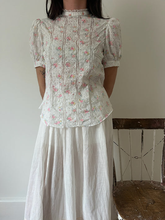 Floral Eyelet Blouse