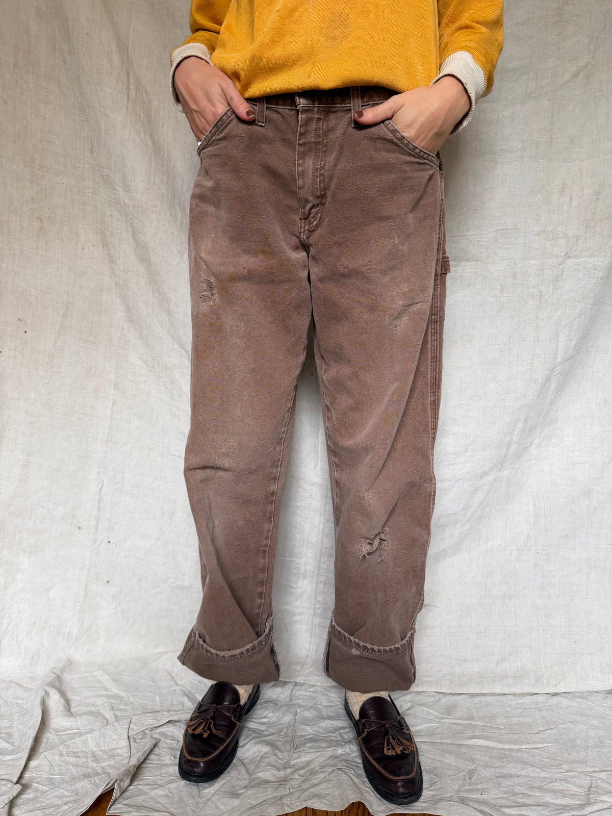 Brown Faded Dickies Worwear Pants