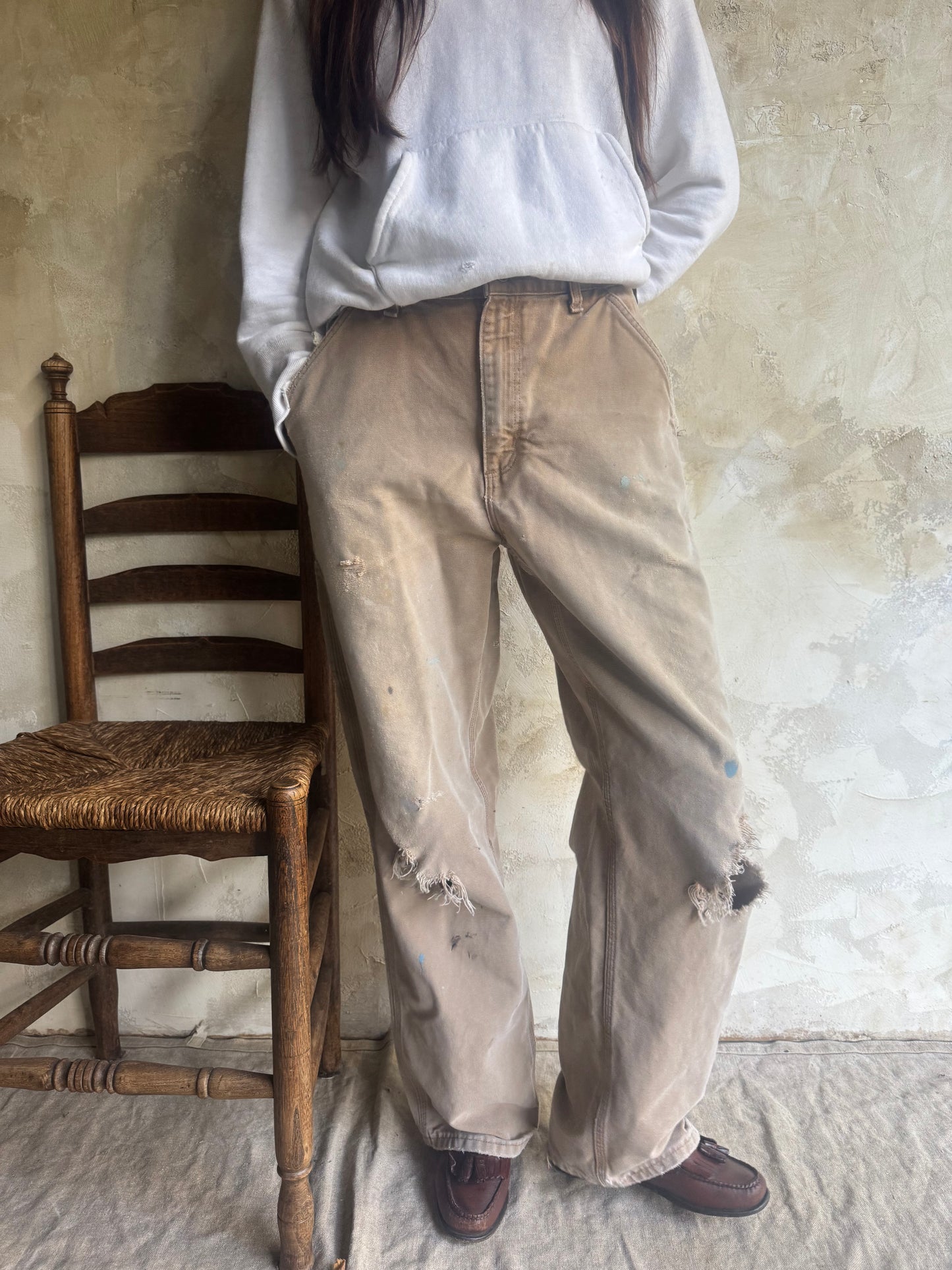 Distressed Tan Carhartt Workwear Pants