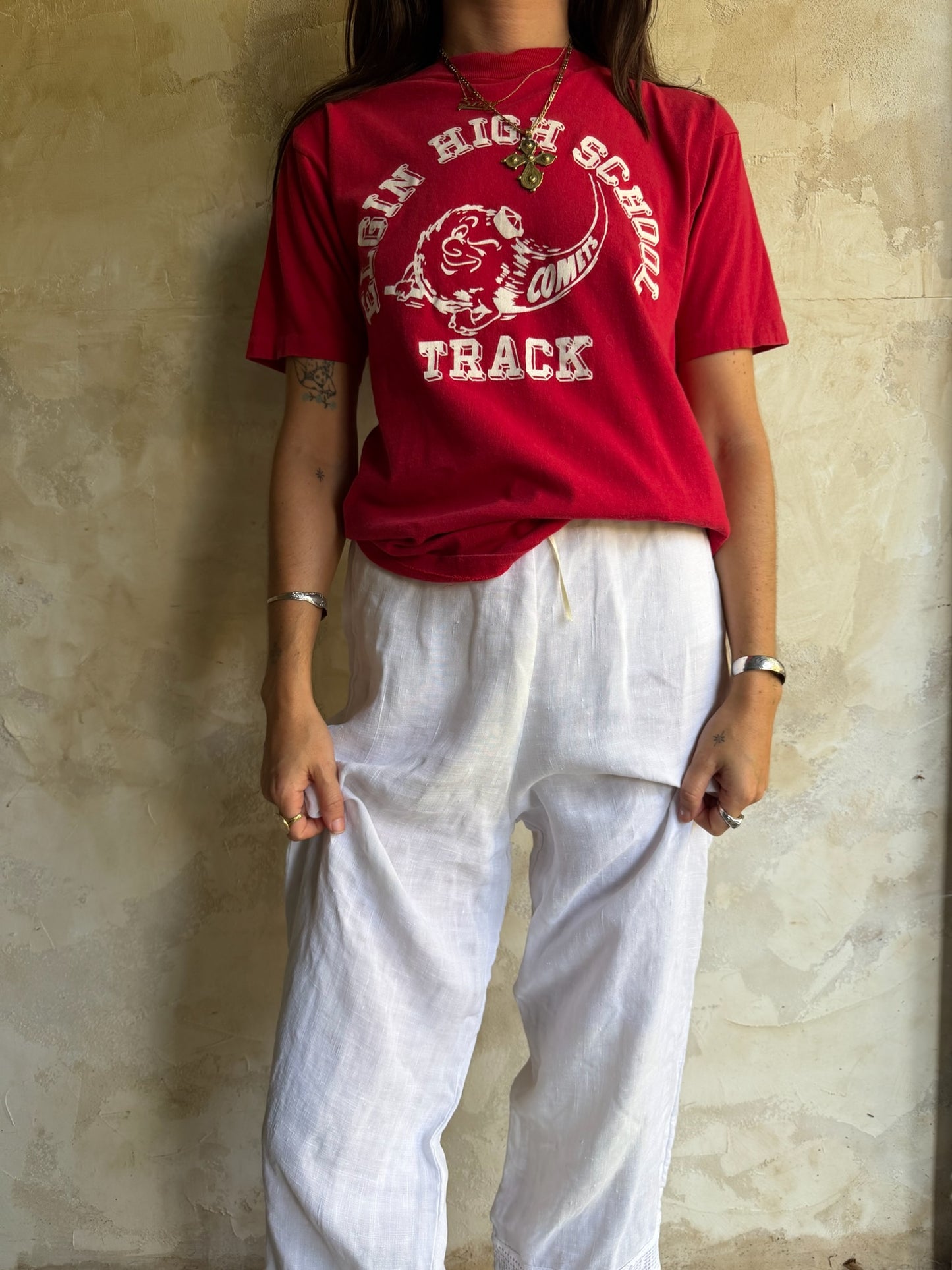 Red Elgin High School Track Tee