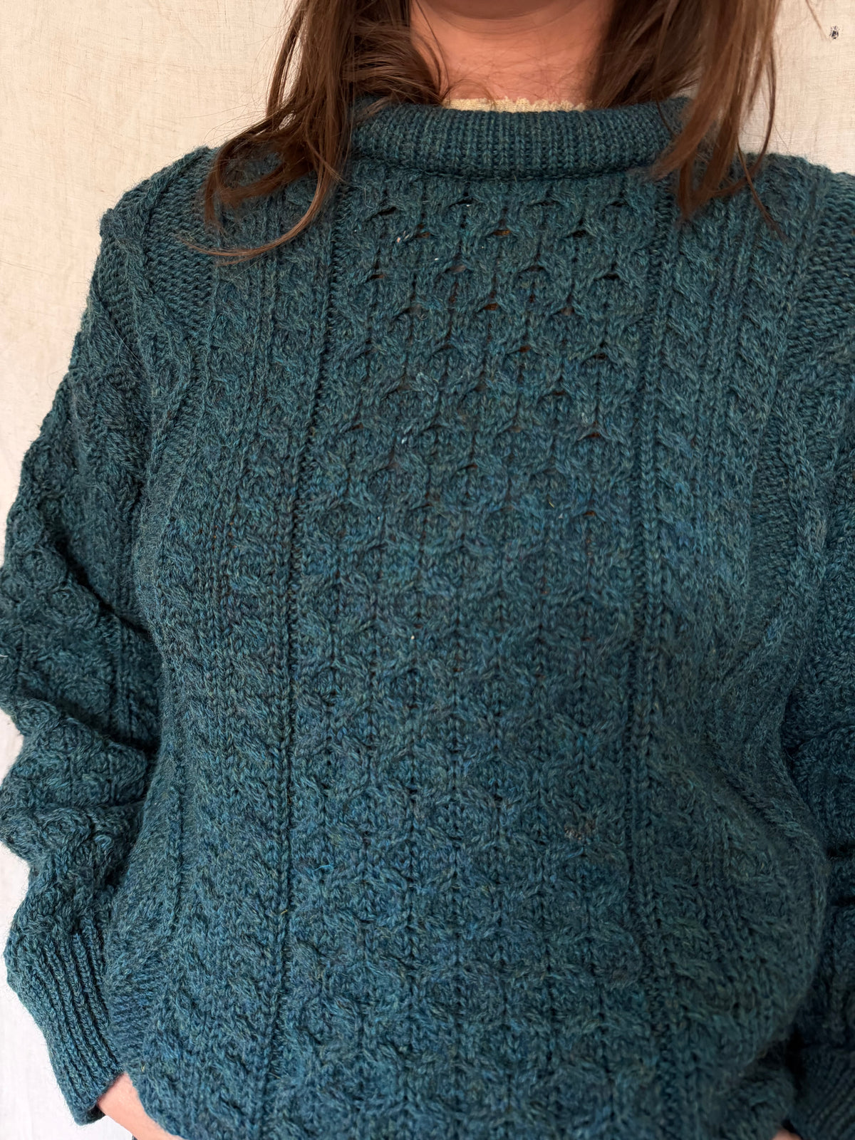 Sea Blue Irish Fisherman Sweater
