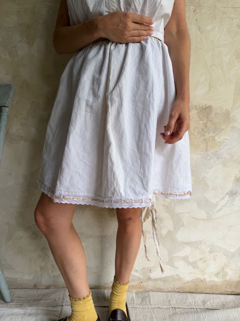 Reworked Skirt with Blush Silk Bow
