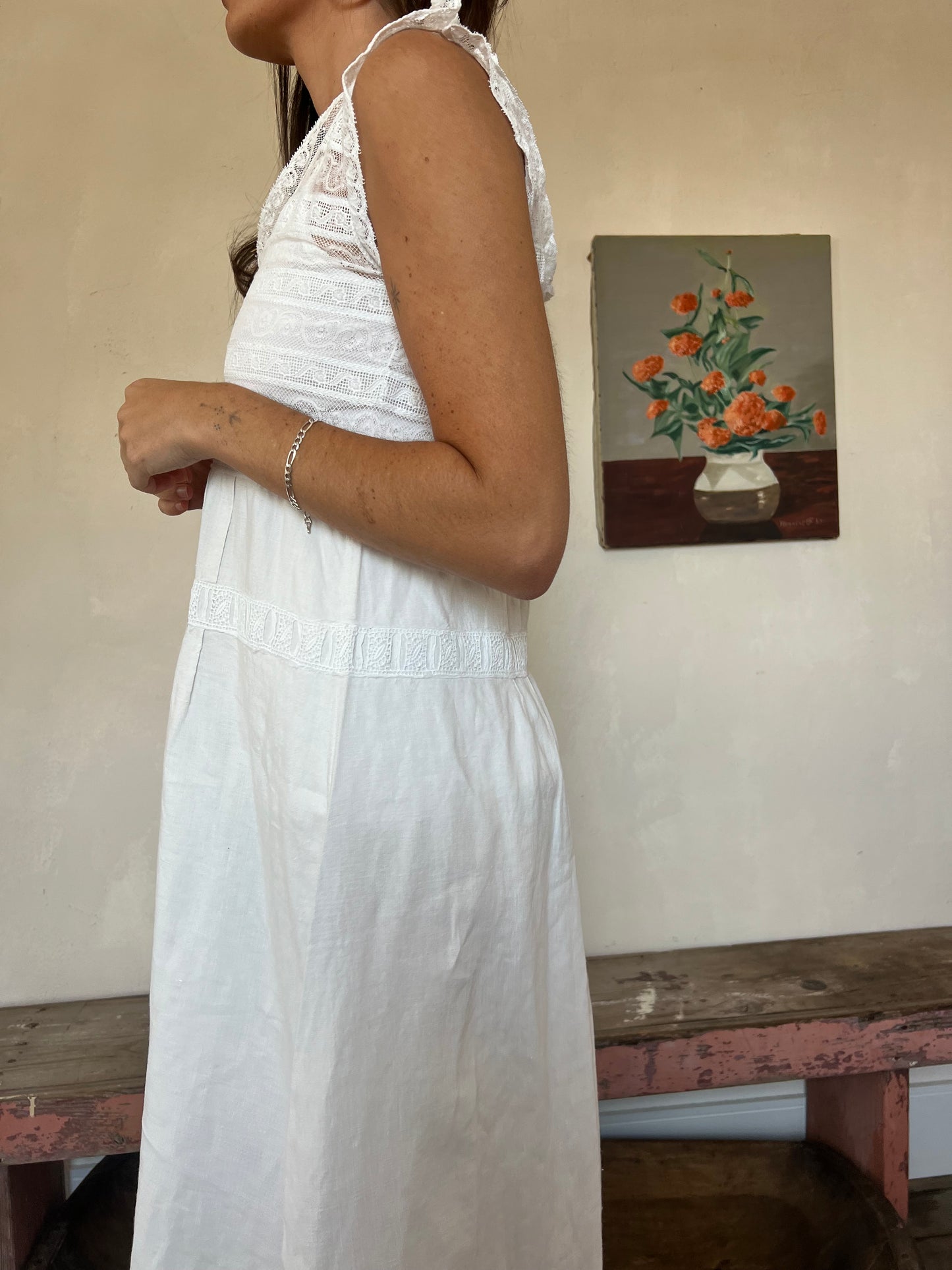 Antique White Lace Dress