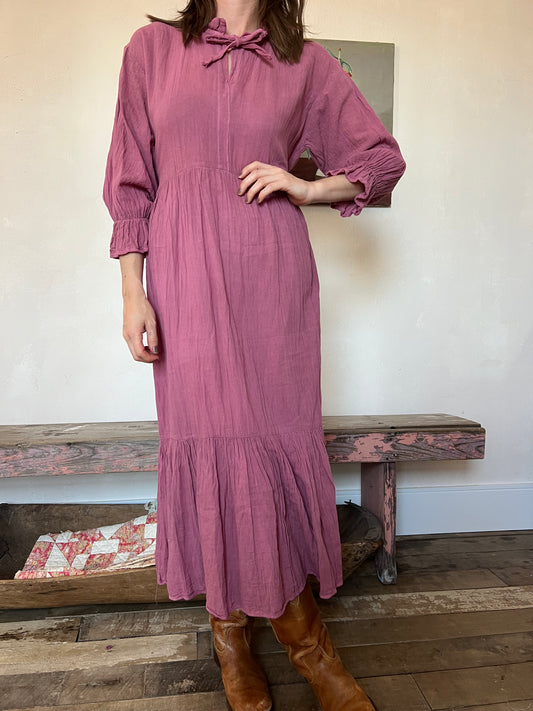 Oaxacan Frilly Dress in Berry