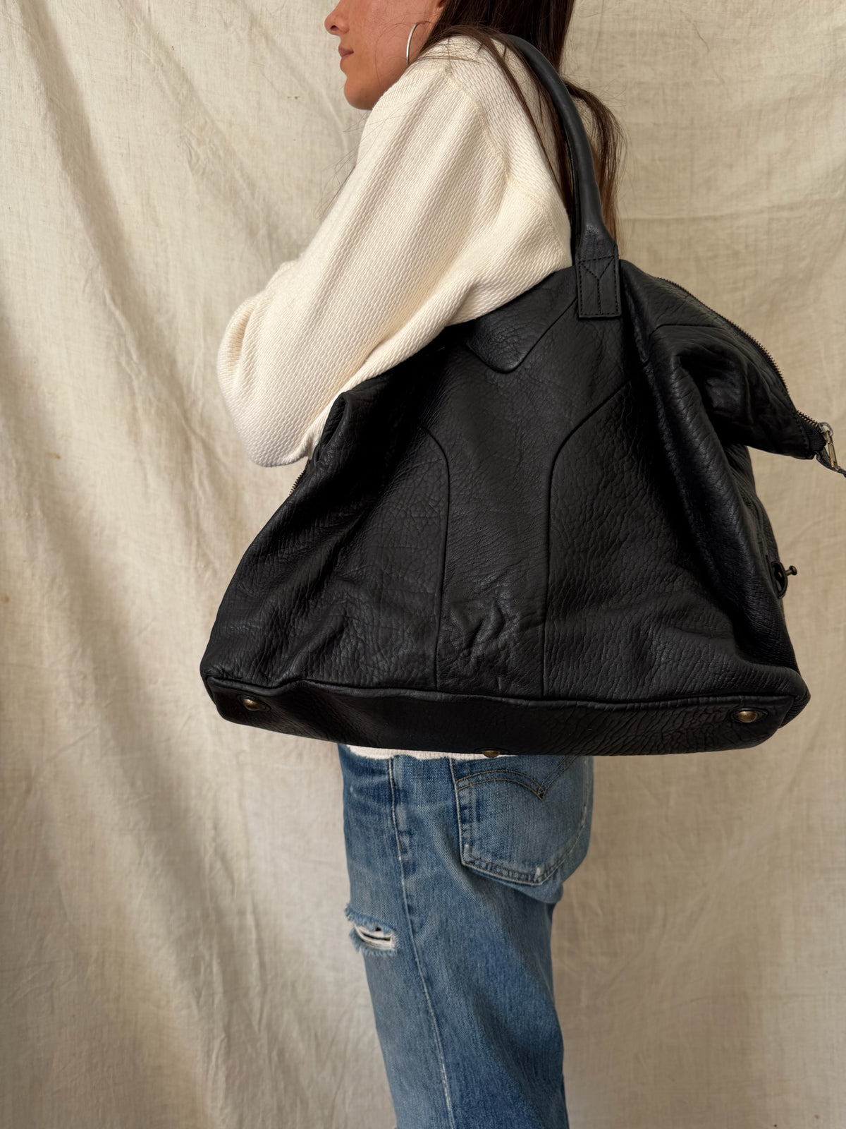 Buttery Soft Black Leather Bag