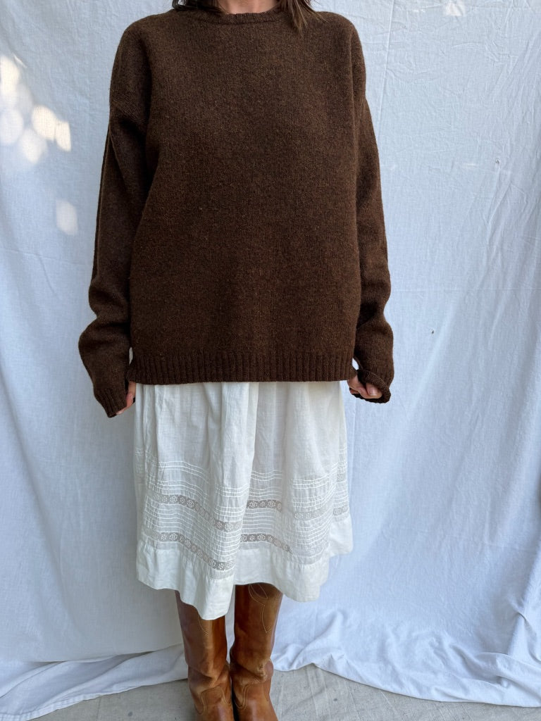 Chocolate Brown Wool Pullover