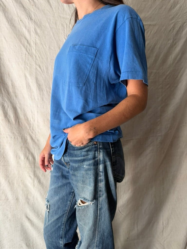 Vintage Royal Blue Pocket Tee