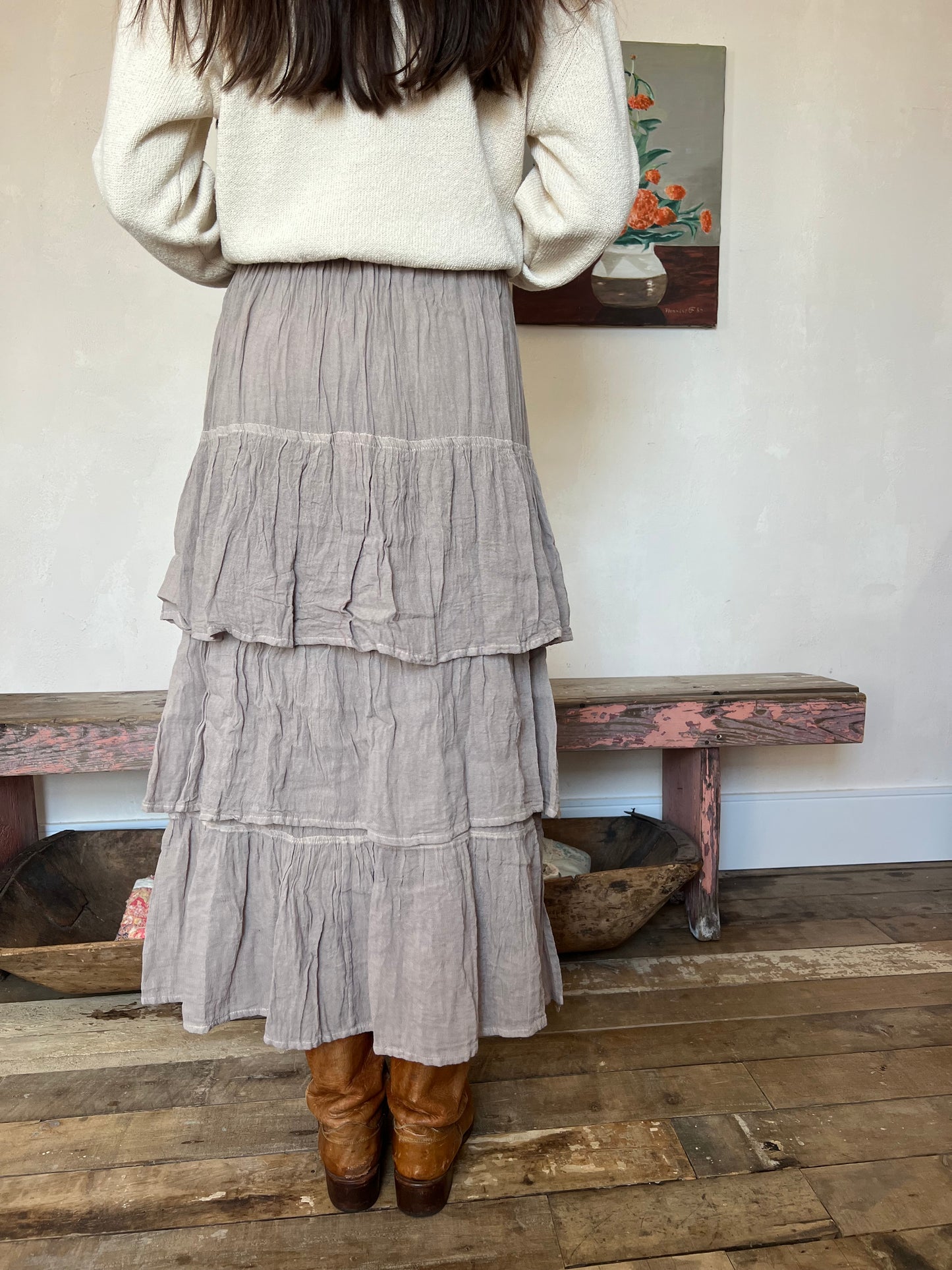 Oaxacan Stone Ruffle Skirt