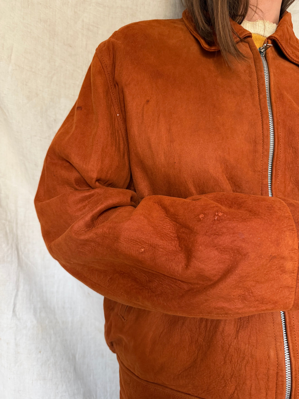 Rusty Orange Suede Jacket