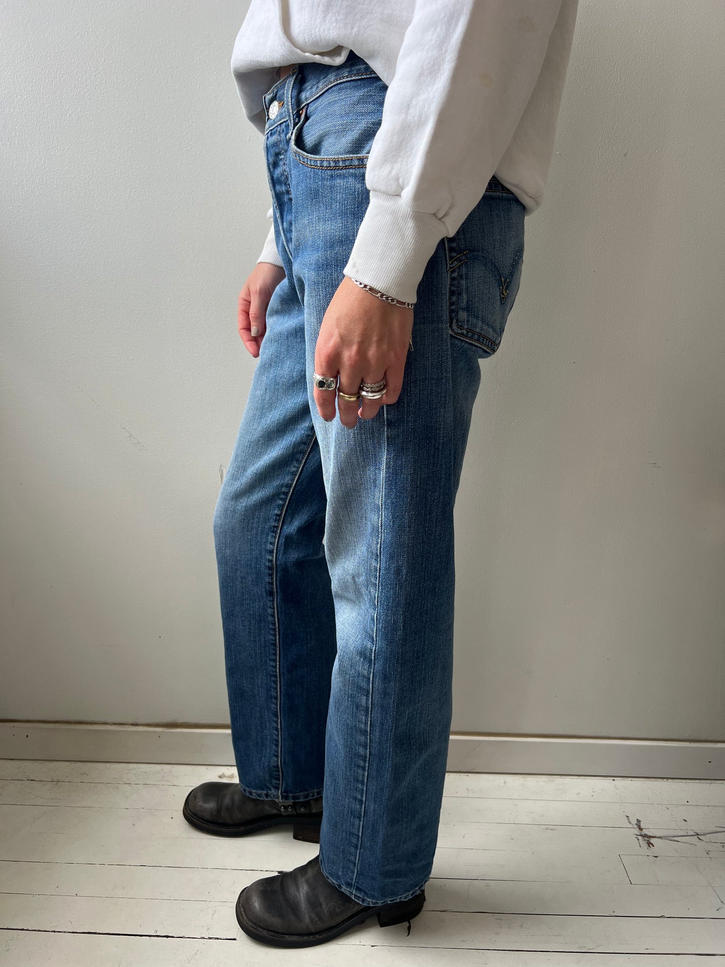 Faded Medium Wash Levi’s 501s