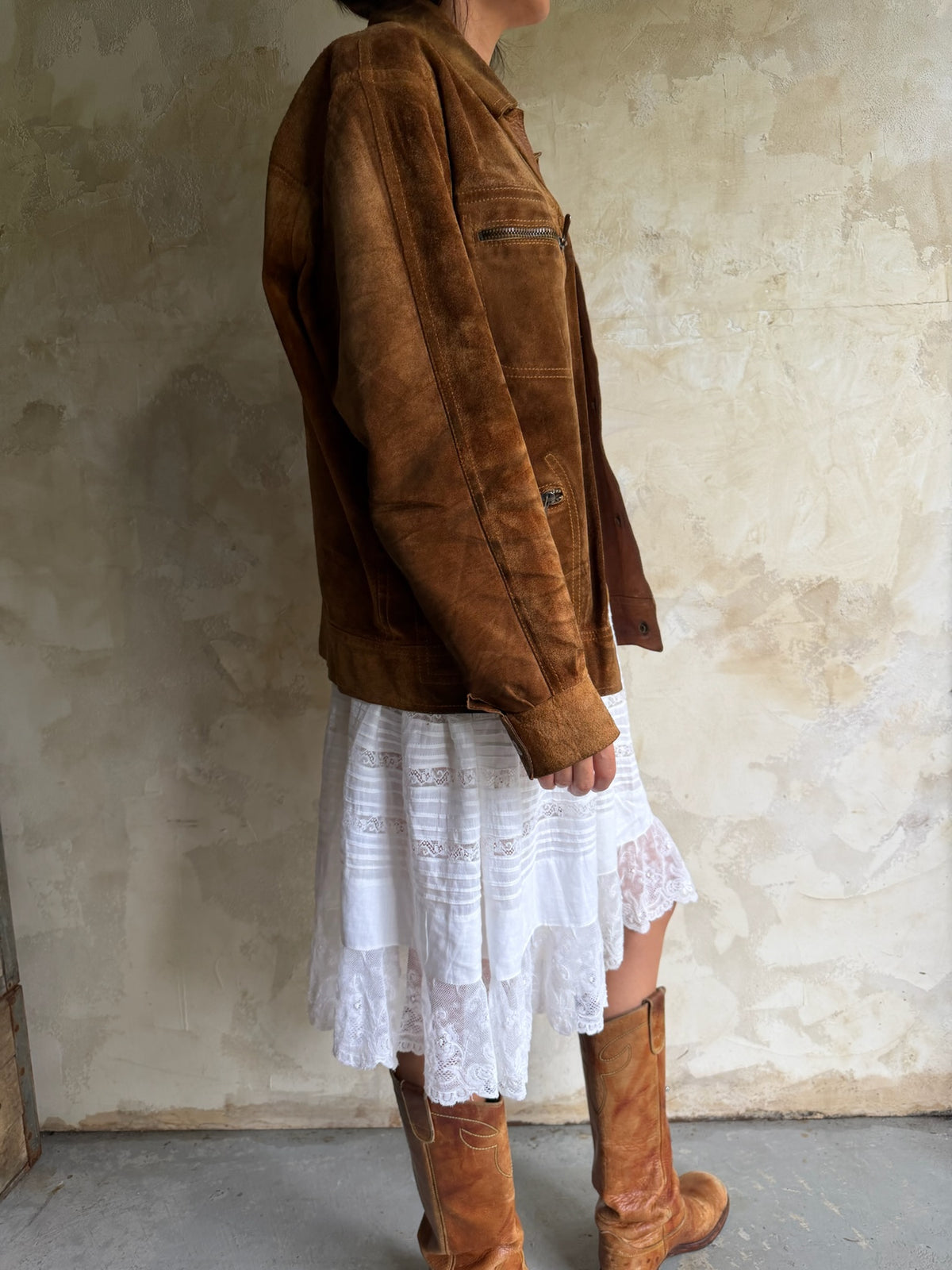 Faded Brown Suede Jacket