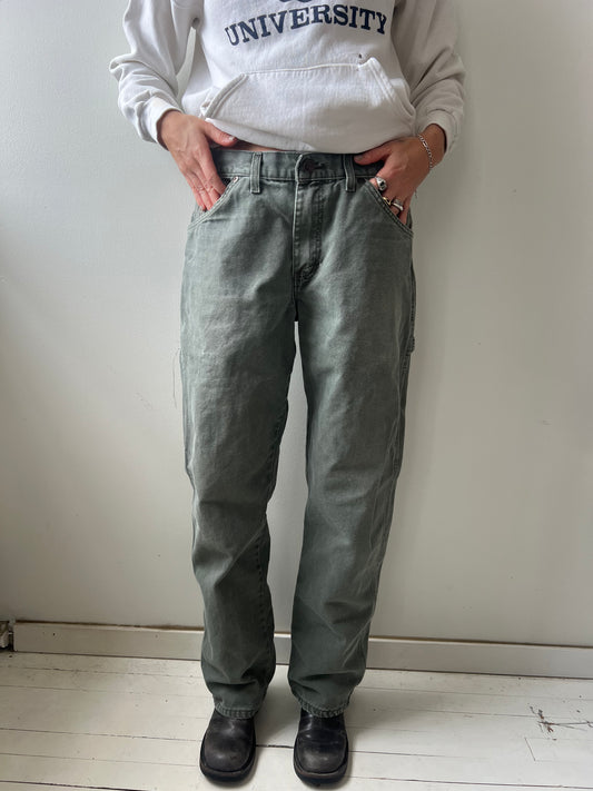 Faded Green Dickies Carpenter Pant