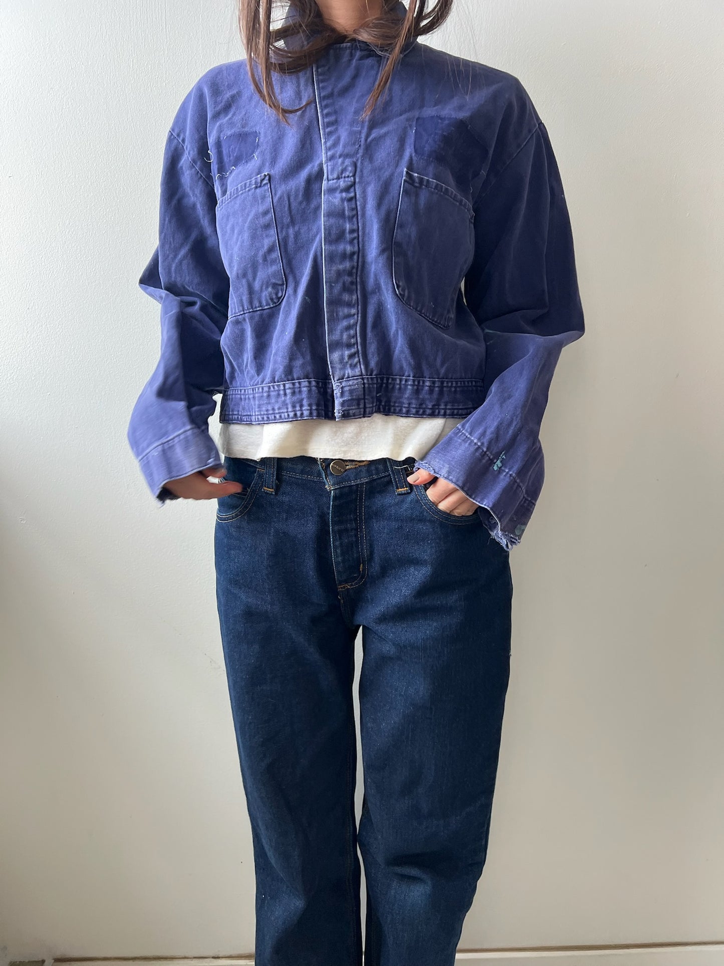 Cropped Indigo Blue Coveralls
