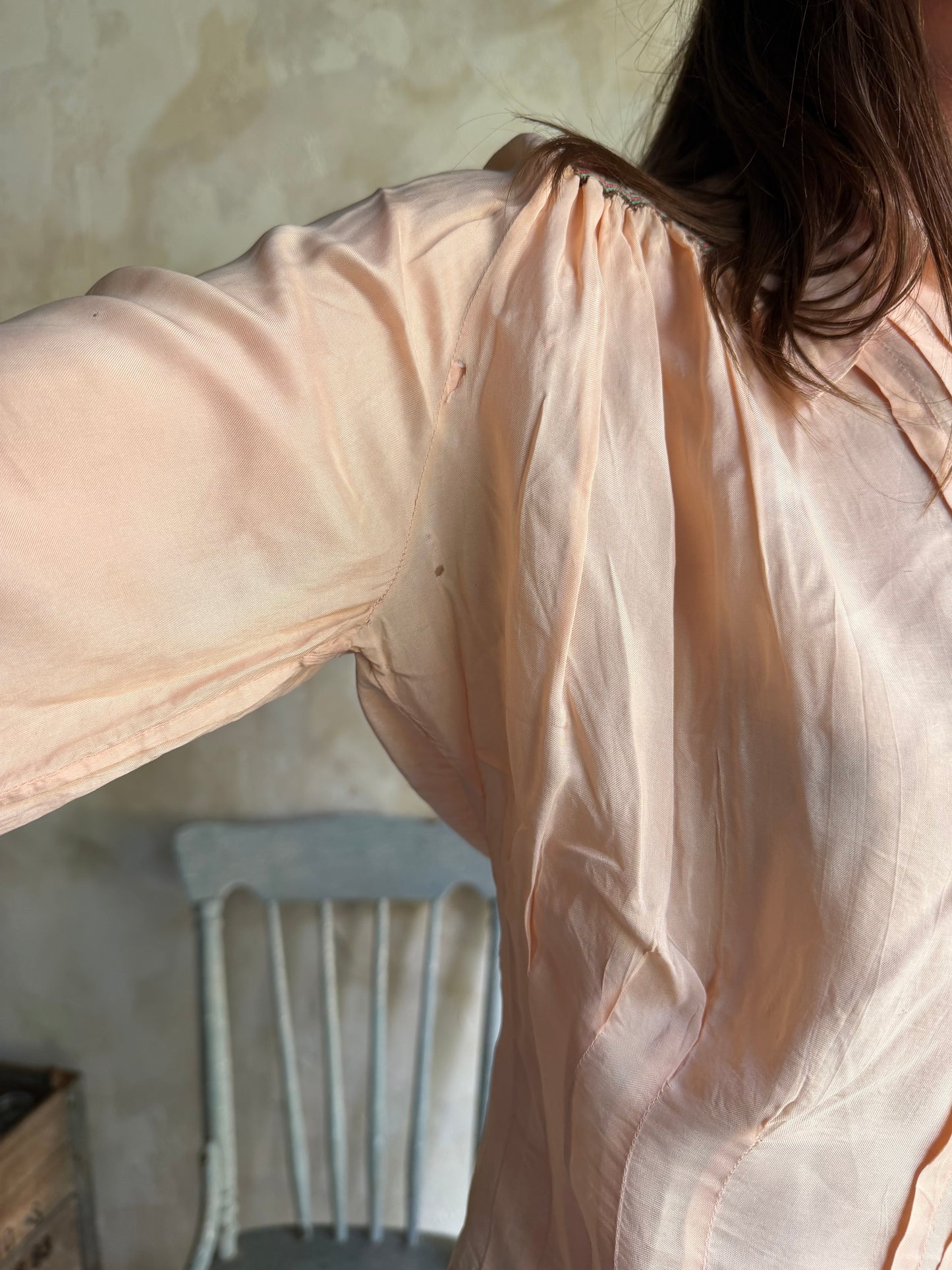 Antique Peachy Silk Blouse