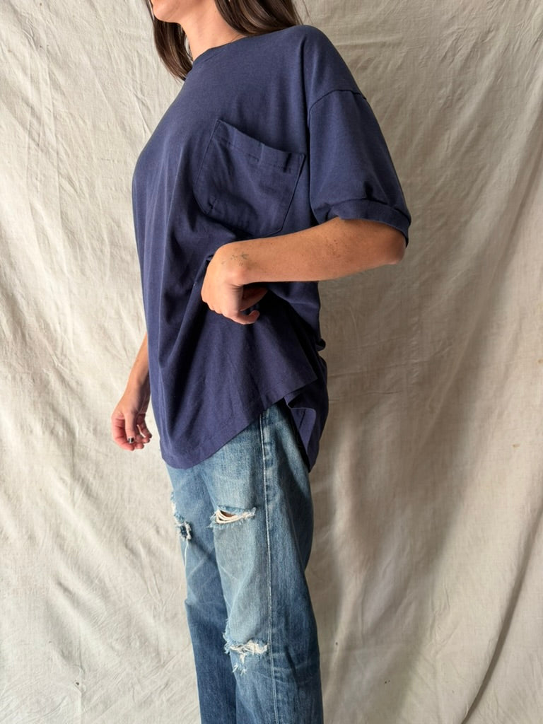 Navy Blue Pocket Tee