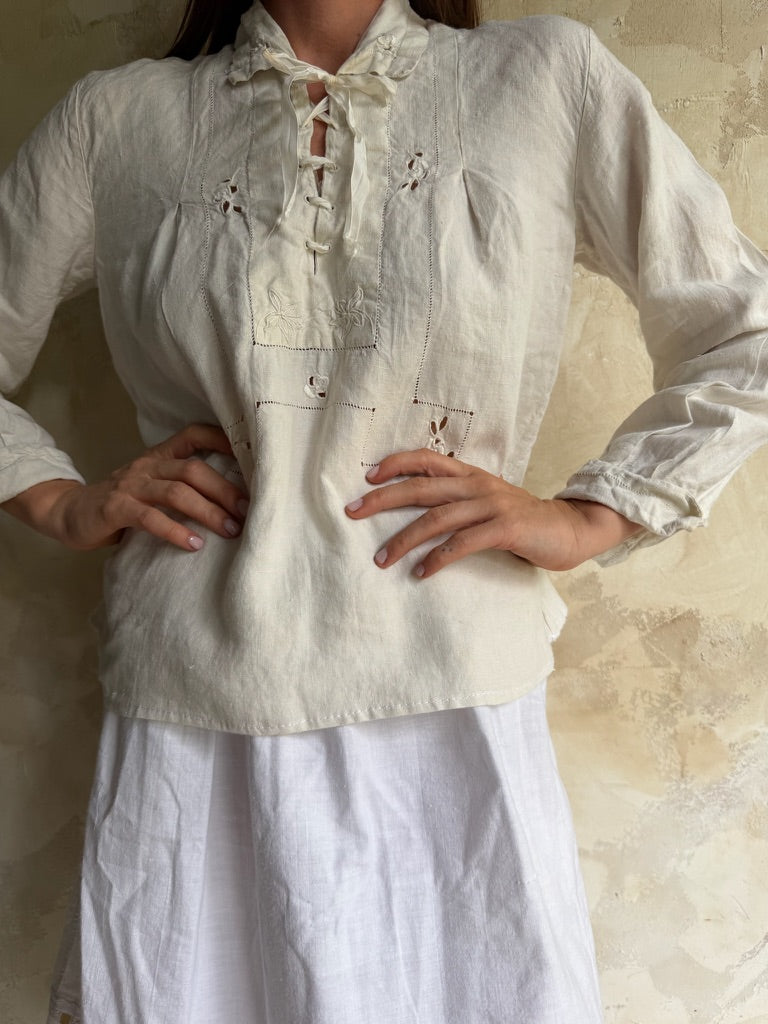 Antique Italian Linen Blouse