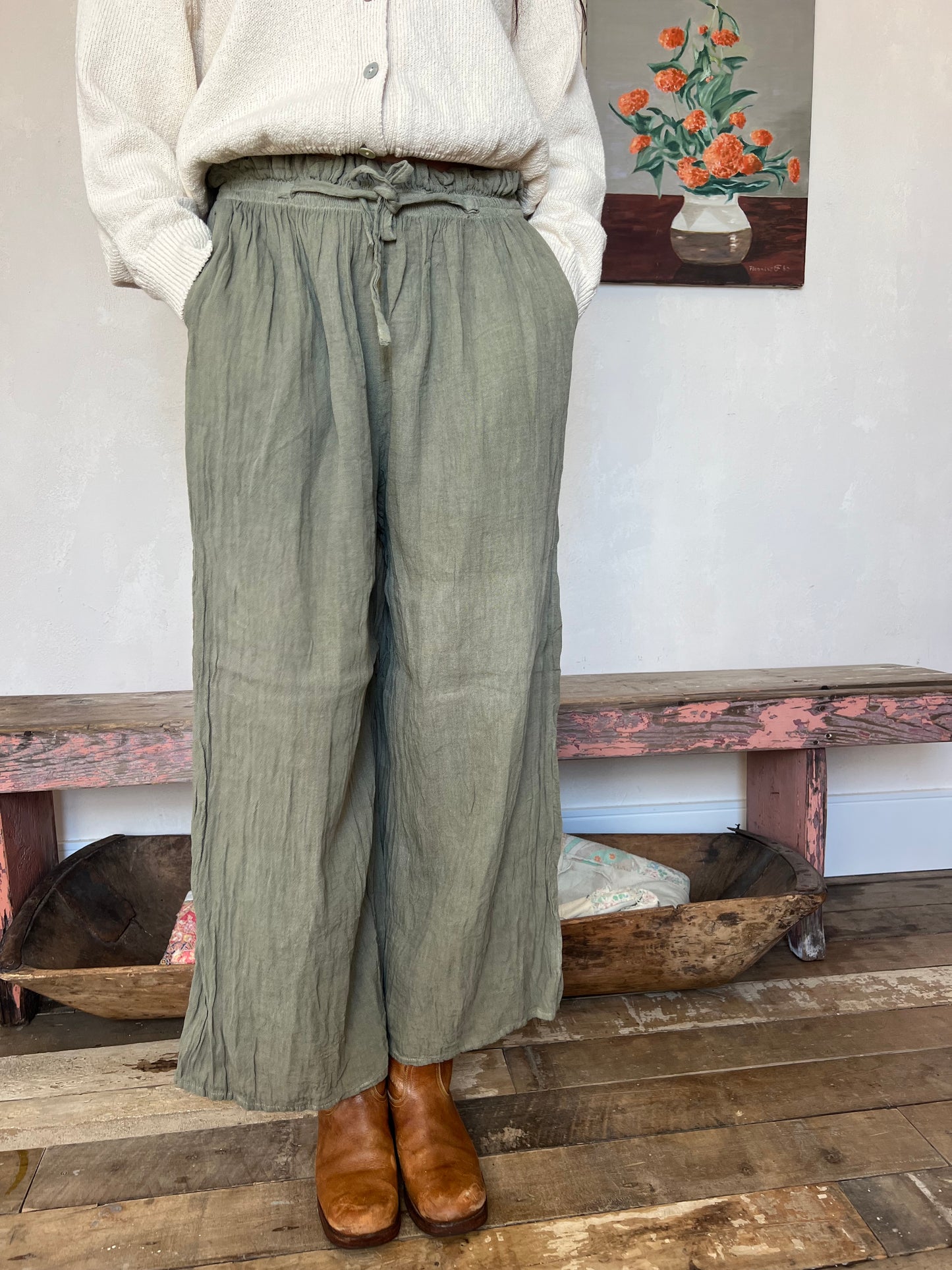 Oaxacan Sage Cotton Pant