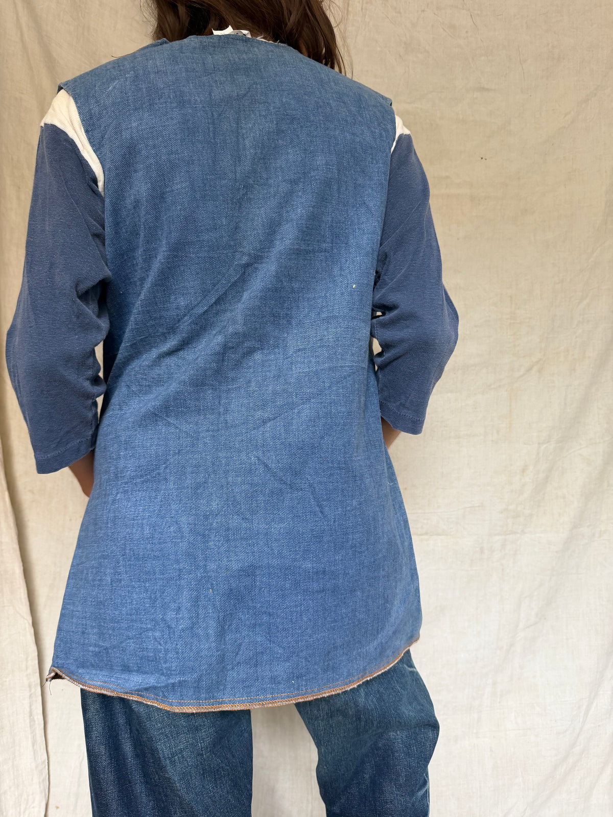 70s Denim Long Vest