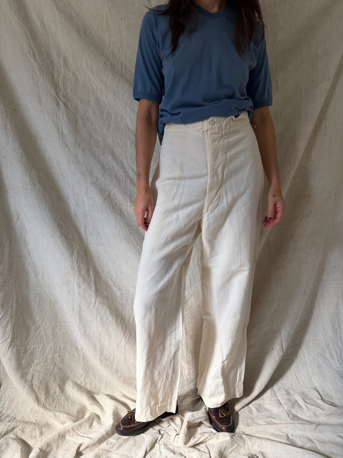 Handmade Wool Cream Trouser
