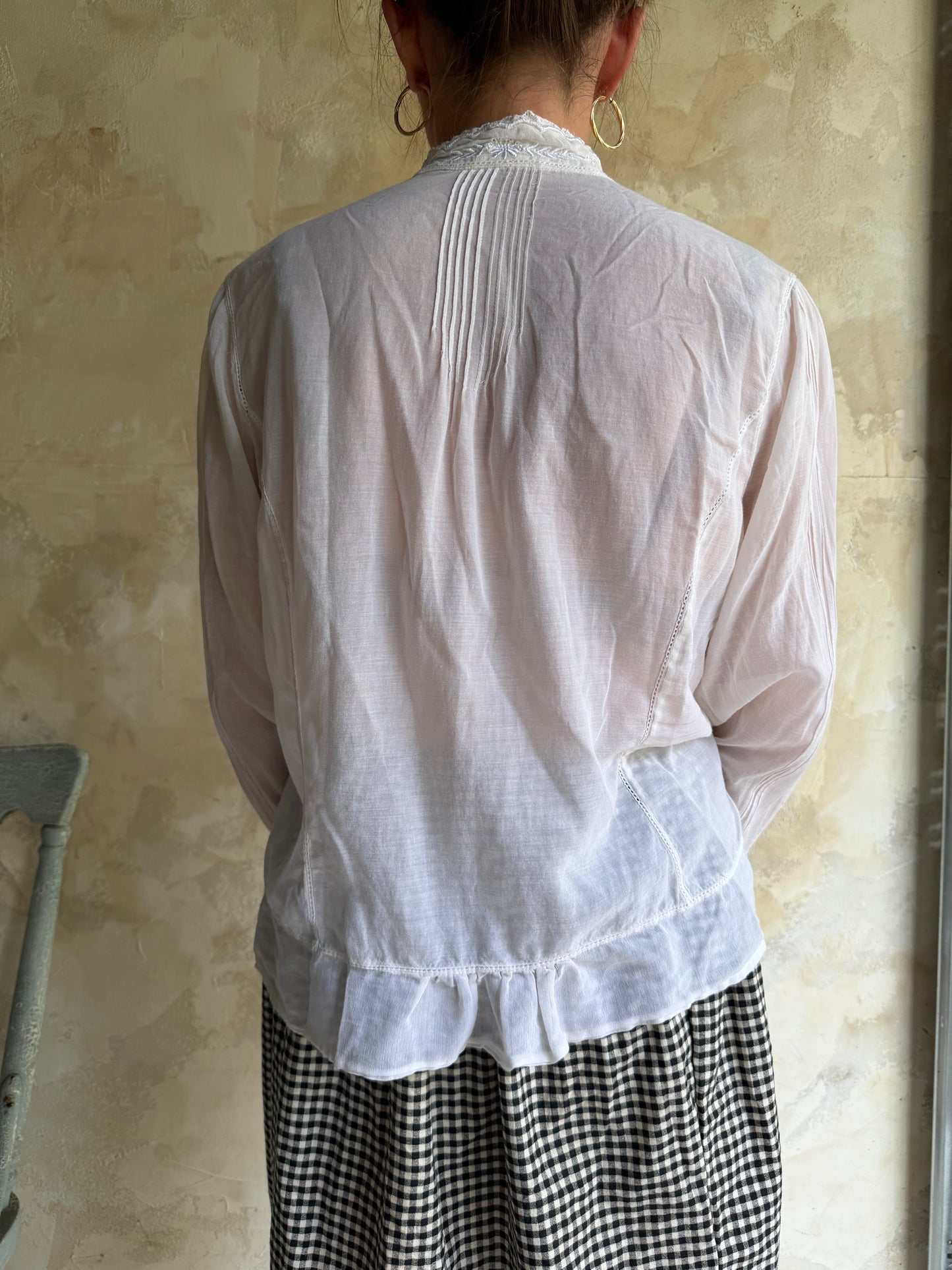 Cotton Blend White Blouse