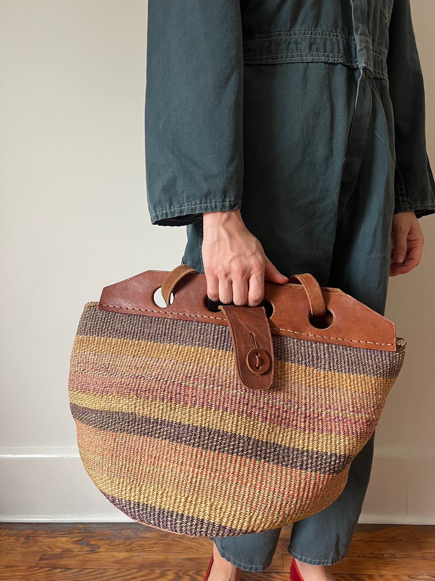 Woven Striped Market Bag