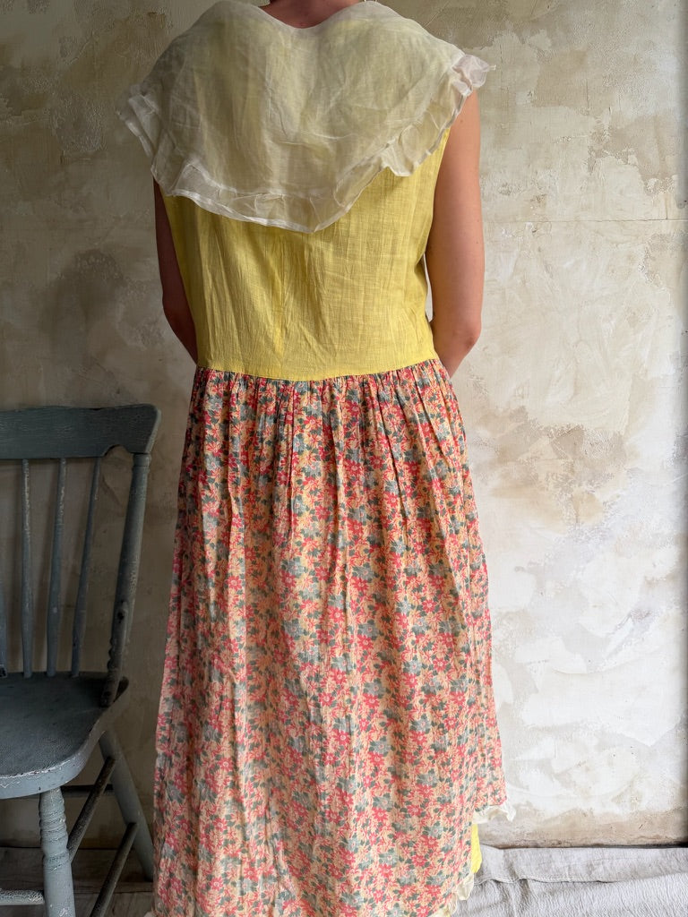 Antique Yellow Floral Dress