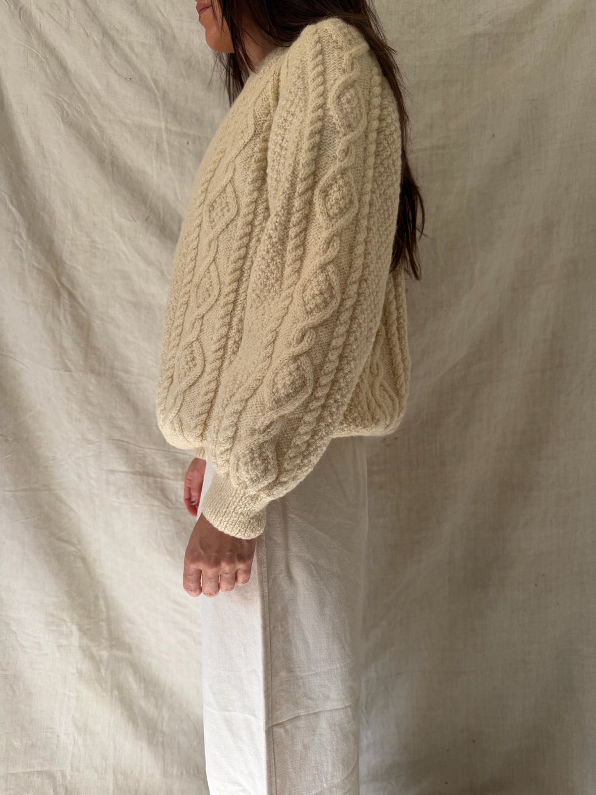 Chunky Cream Wool Sweater