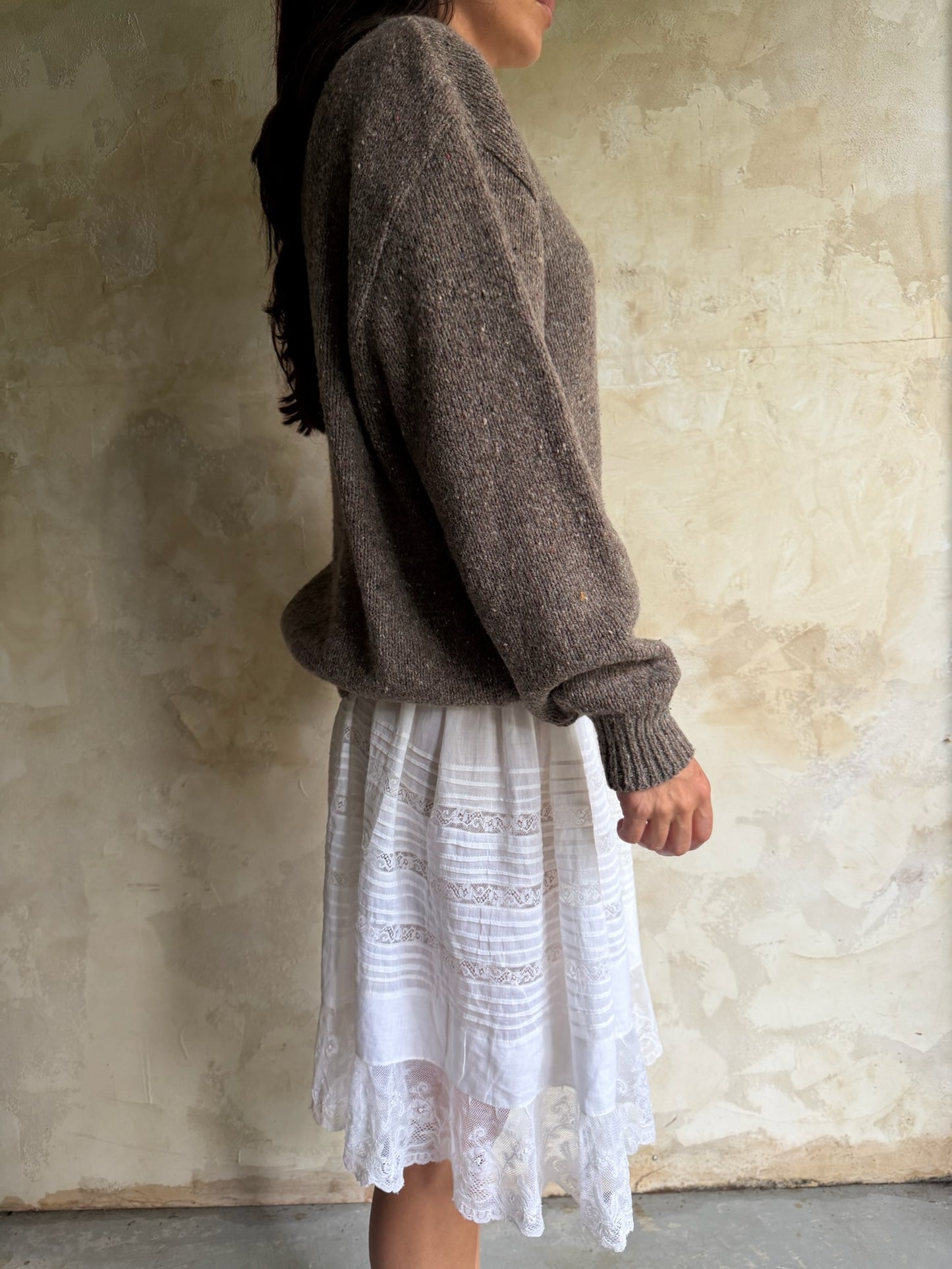 Fawn Brown Wool Cardigan